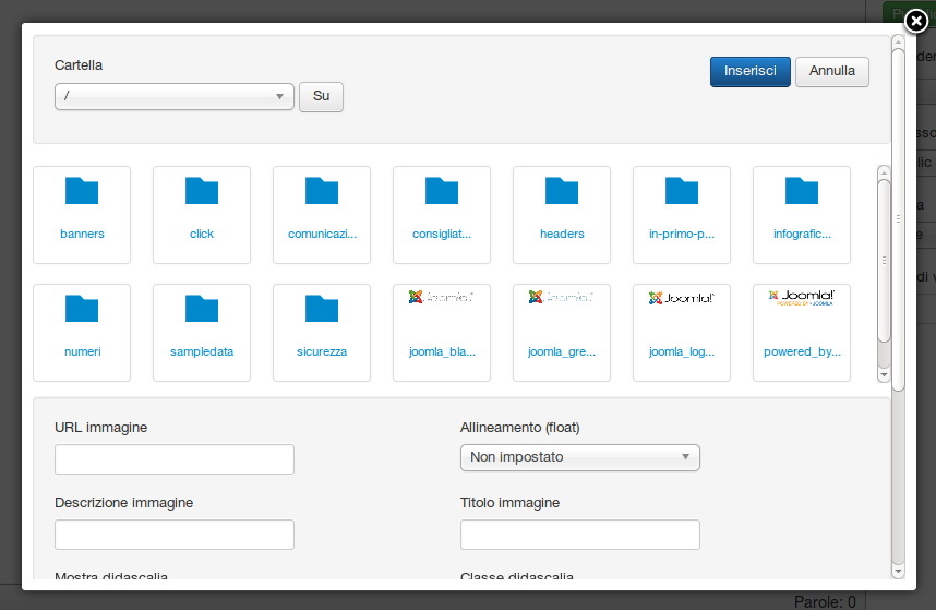 Schermata nuovo articolo di Joomla 3.x